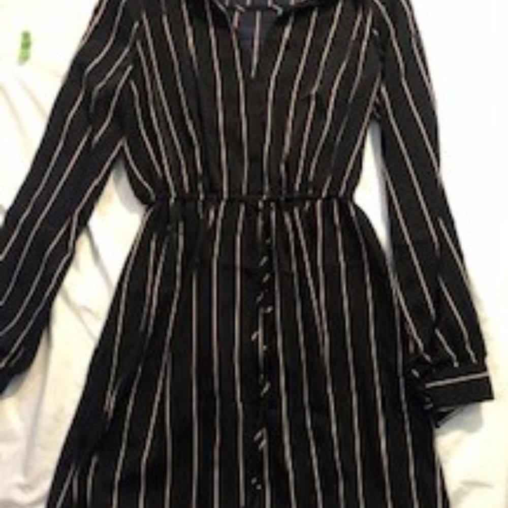 Lush Blue & White striped dress size XS